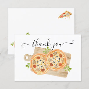 Invitación Nota de agradecimiento de amor y pizza