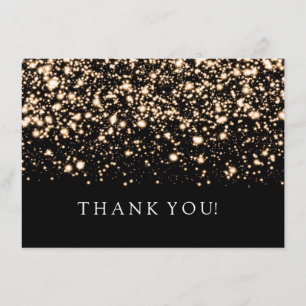 Invitación Nota de agradecimiento de boda Gold Midnight Glam