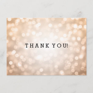 Invitación Nota de agradecimiento de boda Luces de brillo de