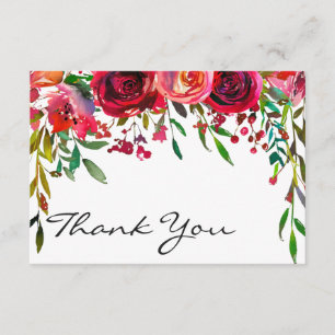 Invitación Nota de agradecimiento de rosa roja simple moderna