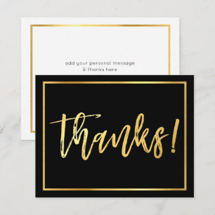 Invitación NOTA DE AGRADECIMIENTO letra a mano script dorado 