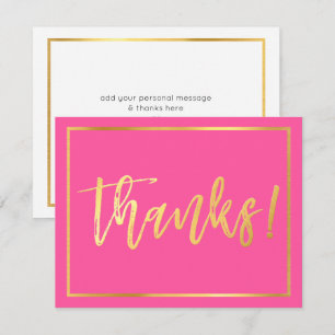 Invitación NOTA DE AGRADECIMIENTO letras doradas manuscritas 