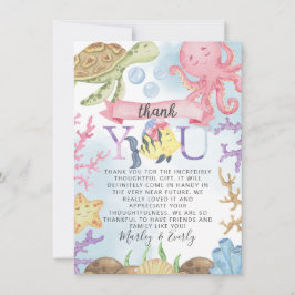 Invitación Nota de agradecimiento para Ocean Animal Under the