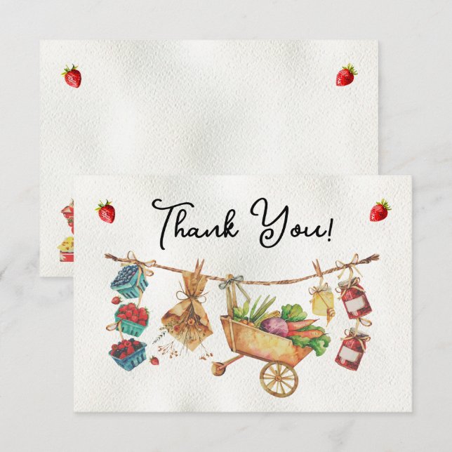 Invitación Nota de agradecimiento por el baby shower del merc (Anverso / Reverso)