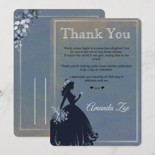 Invitación Nota de agradecimiento Quinceañera