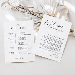 Invitación Nota de la bolsa de bienvenida del boda con tarjet
