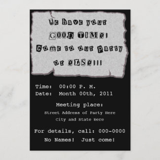 Invitación Nota de rescate para el fiesta