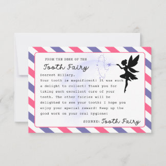 Invitación Nota del Personalizado de hadas dentarias Impreso