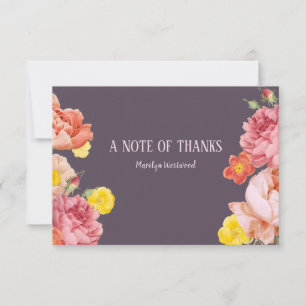 Invitación Nota floral de agradecimiento de primavera