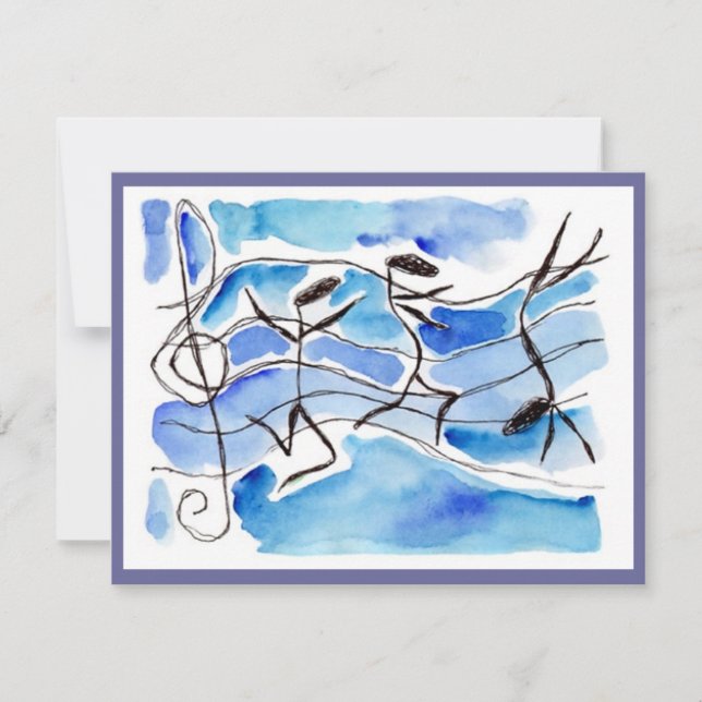 Invitación Nota Musical Bailarines Recital O Party INVITATION (Anverso)