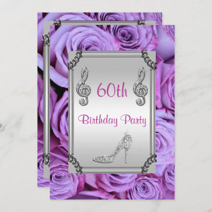 Invitación Nota musical de diamantes, Rosas de Stiletto y Lil