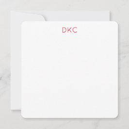 Invitación Nota plana cuadrada Minimalista en rojo y blanco