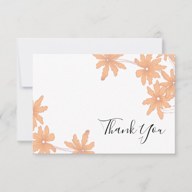 Invitación Notas de agradecimiento a los naranjas Daisies on  (Anverso)