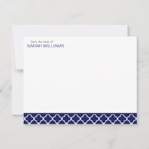 Invitación Notas de agradecimiento a Navy Quatrefoil