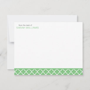 Invitación Notas de agradecimiento de Green Quatrefoil