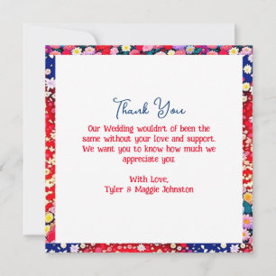 Invitación Notas de agradecimiento de regalo de boda