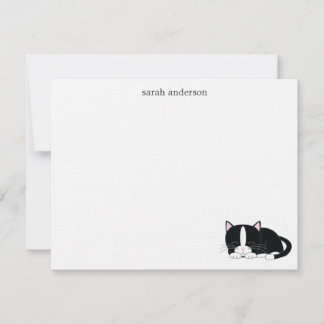 Invitación Notas de agradecimiento de Sleepy Cat Flat