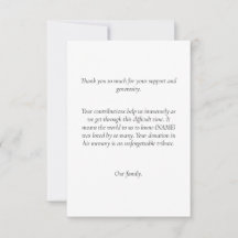 Notas de agradecimiento funerales para donaciones