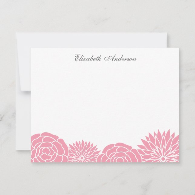 Invitación Notas de agradecimiento planas de flores de primav (Anverso)