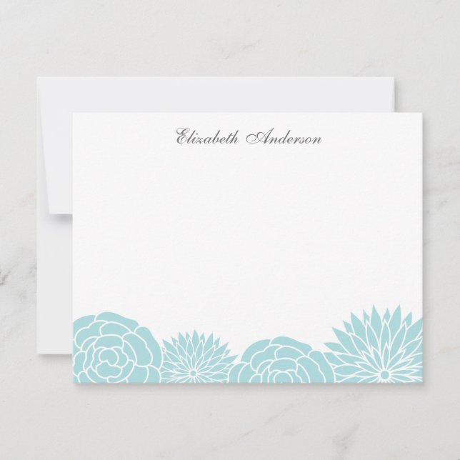 Invitación Notas de agradecimiento planas personalizadas Flor (Anverso)