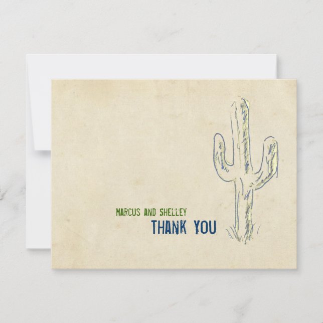Invitación Notas de Agradecimientos Occidentales de Old West  (Anverso)