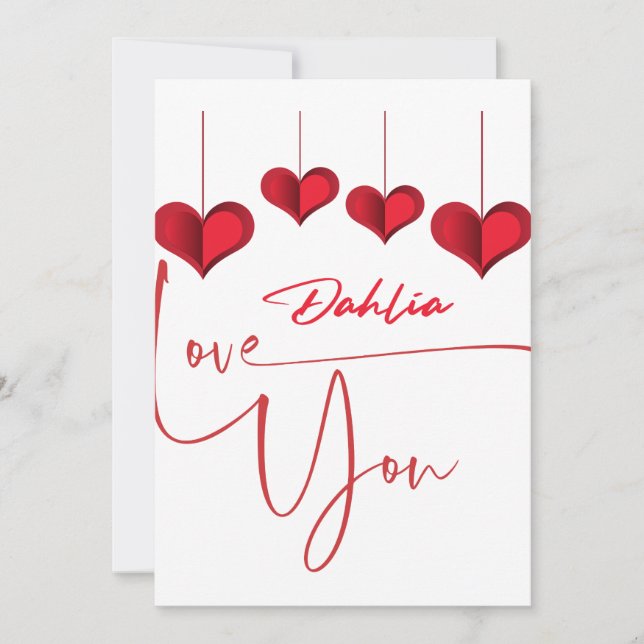 Invitación Notas de amor: El día de San Valentín personalizad (Anverso)