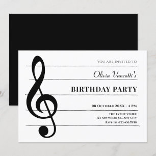 Invitación Notas de cumpleaños de música clásica