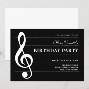 Invitación Notas de cumpleaños de música clásica