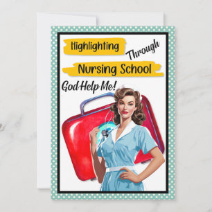Invitación Notas de Enfermería Pin-up de Enfermera Retro