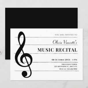 Invitación Notas de música clásica