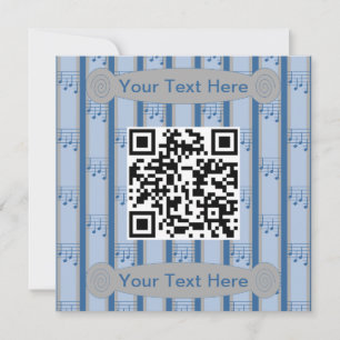 Invitación Notas de Música Divertidas y Elegantes Código QR