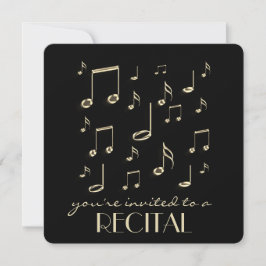 Invitación notas de oro de recitales musicales