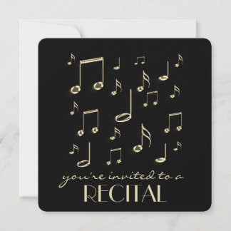 Invitación notas de oro de recitales musicales
