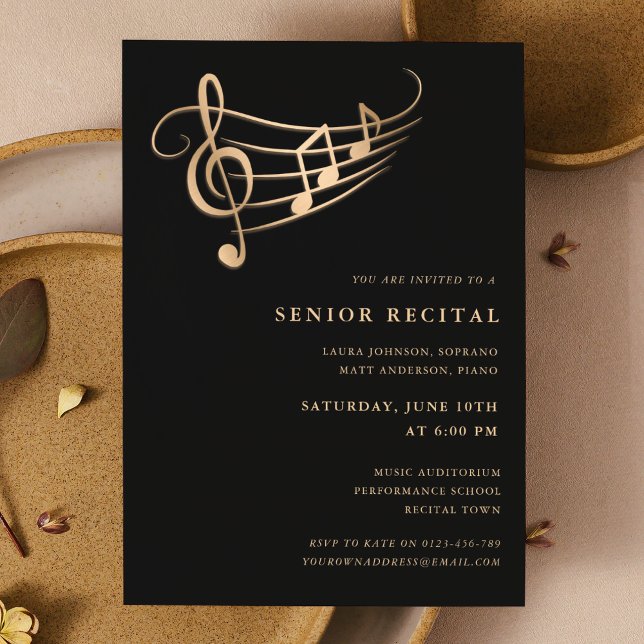Invitación Notas Musicales de Oro Recital de Gala Senior (Subido por el creador)