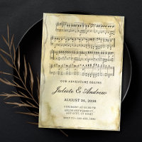 Notas musicales de papel vintage para boda