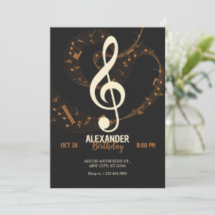 Invitación notas musicales sinfonía