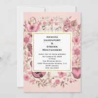 Notas musicales y flores Boda de estilo vintage