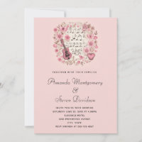 Notas Musicales y Flores Estilo Vintage Boda
