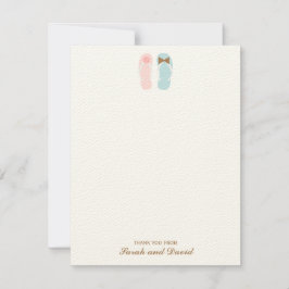 Invitación Notas Planas de Agradecimiento para Boda de Playa