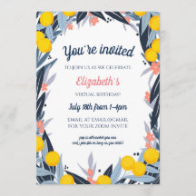 Notas tropicales Fiesta de cumpleaños virtual