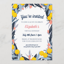 Invitación Notas tropicales Fiesta de cumpleaños virtual