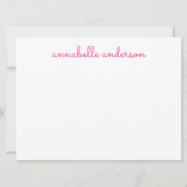 Invitación Notecard personalizado rosado simple con guión cor