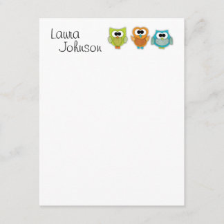 Invitación Notecard plano de búho