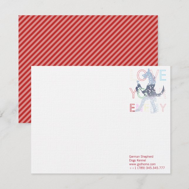 Invitación Notecards modernos Pastor alemán (Anverso / Reverso)