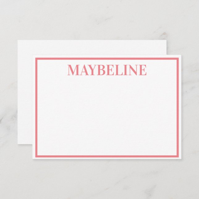 Invitación Notecnologías planas de salmón y blanco personaliz (Anverso / Reverso)