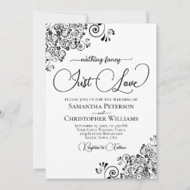 Invitación Nothing Fancy Just Love Black & White Wedding