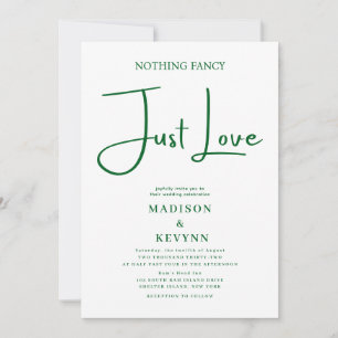 Invitación Nothing Fancy Just Love Boda