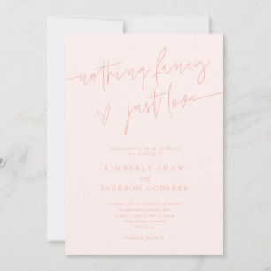 Invitación Nothing Fancy Just Love Boda Melocotón 
