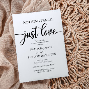 Invitación Nothing Fancy Just Love Casual Wedding