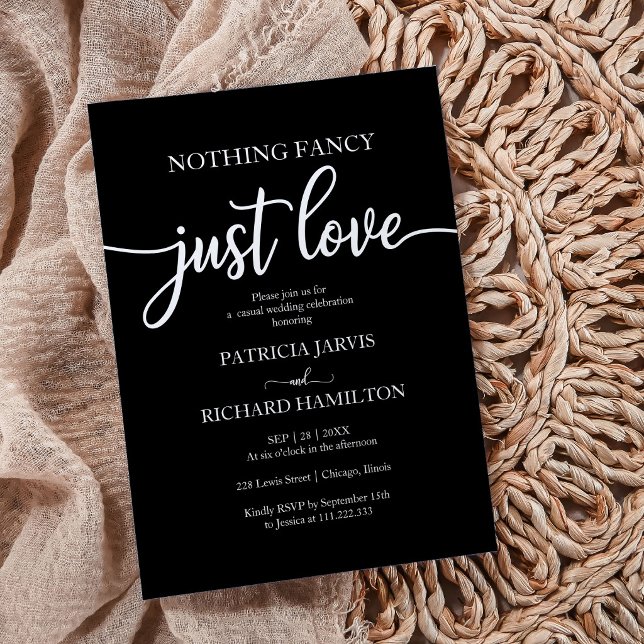 Invitación Nothing Fancy Just Love Casual Wedding Invitation (Subido por el creador)